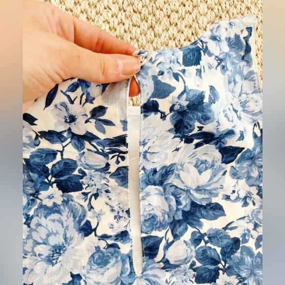 Abercrombie & Fitch Blue and White Floral Dress LT Large Tall - Picture 11 of 11